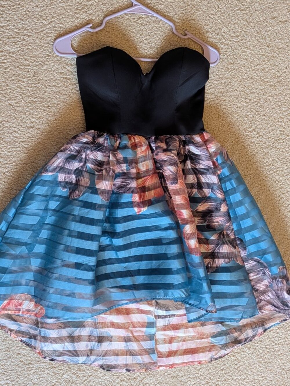 Charlotte Russe Hot Gal Striped and Floral Skater Dress